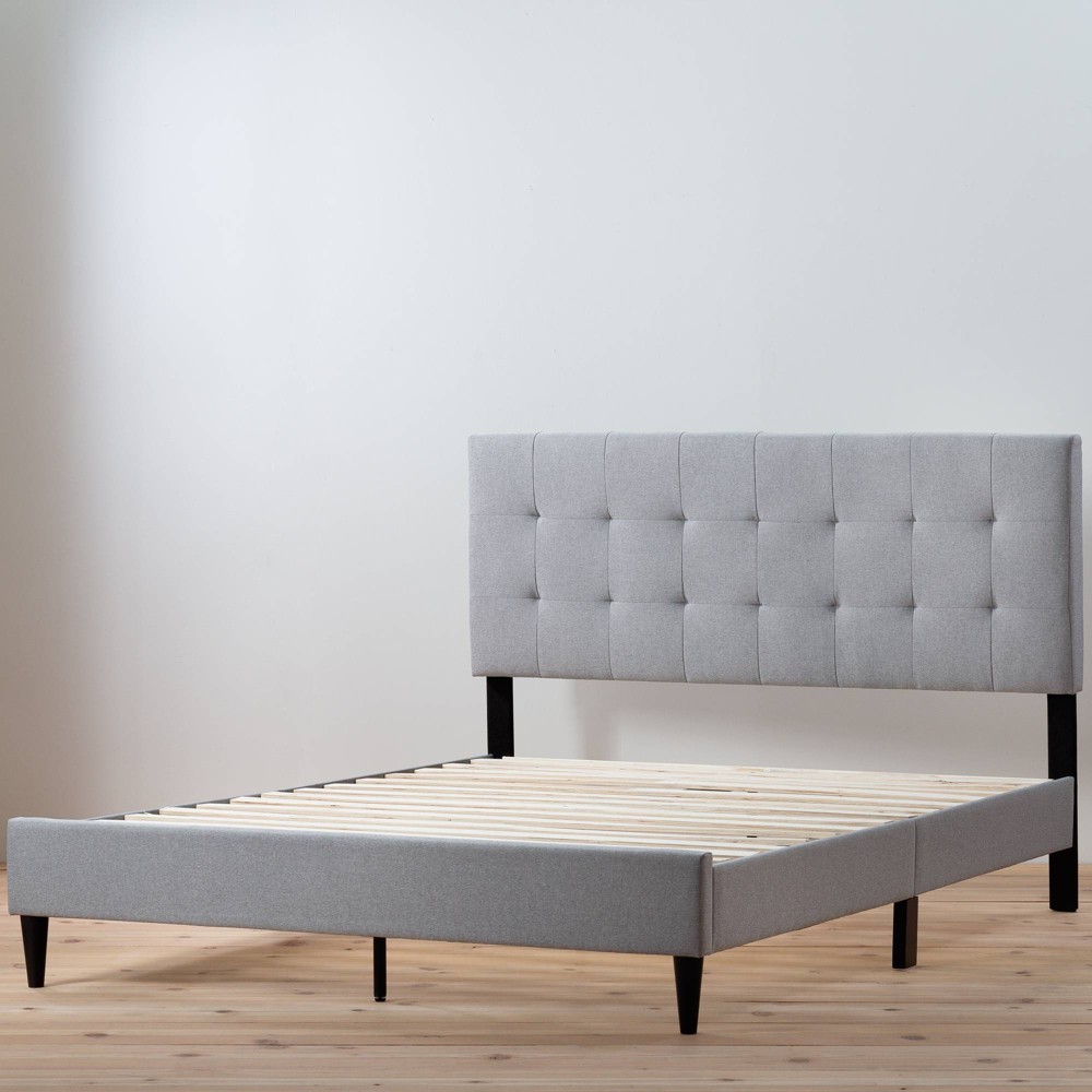 Queen Upholstered square tufted bed