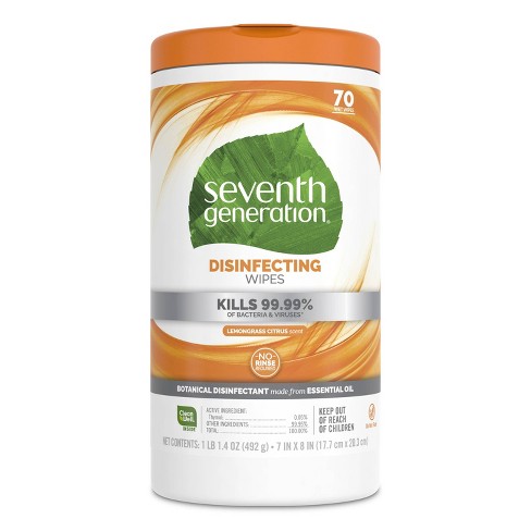 Seventh Generation Lemongrass Citrus Disinfecting Wipes - 70ct - image 1 of 4