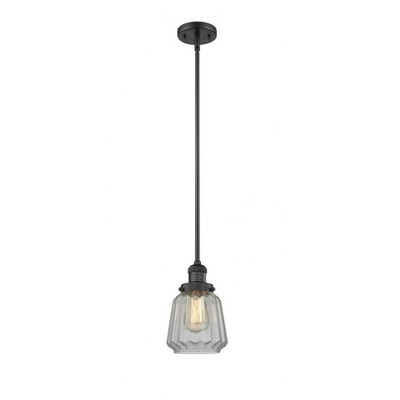 Chatham - 1 Light Stem Hung Mini Pendant In Art Deco Style-8 Inches Tall and 7 Inches Wide
