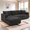 TIRAMISUBEST 90"/101" Sectional Sofa Modular L Shape Striped Chenille Sectional Ottoman and Throw Pillows Living Room- 5 Seat/ 4 Seat - 3 of 4