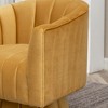 SEYNAR Modern Glam Velvet Upholstered Round 360 Degree Swivel Accent Barrel Chair Set of 2 - 4 of 4