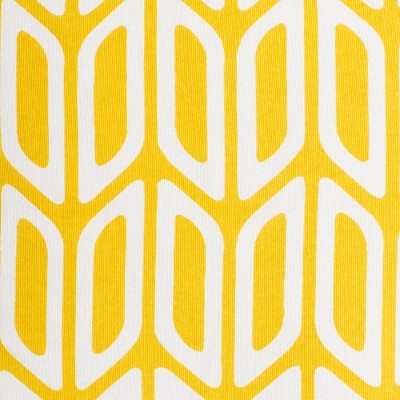 Magele Mustard and White Cotton Modern Square Accent Pillow