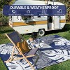 Waterproof Outdoor Reversible Rug, Boho Leaves Plastic Straw Mat for Patio, RV, Deck, or Beach - 4 of 4
