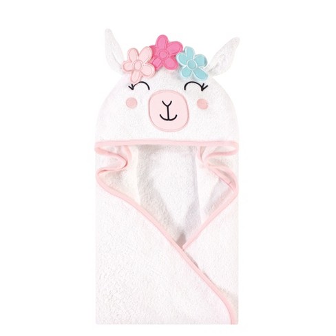 Little Treasure Animal Face Hooded Towel - Floral Elephant