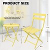 Jojoka 3-Piece Patio Bistro Set with Round Table & 2 Folding Chairs, Powder-Coated Iron Frame, Space-Saving and Portable, Yellow - 4 of 4
