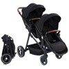 Double Stroller for Infants and Toddlers, Foldable Tandem Stroller, Reversible Pushchair Bassinet Pram with Large Storage Basket - 4 of 4