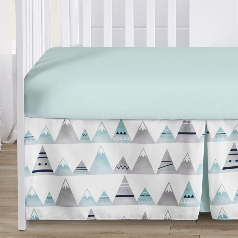 Sweet Jojo Designs Boy or Girl Gender Neutral Unisex Baby Crib Bedding Set - Mountains Grey and Blue 4pc, 5 of 8