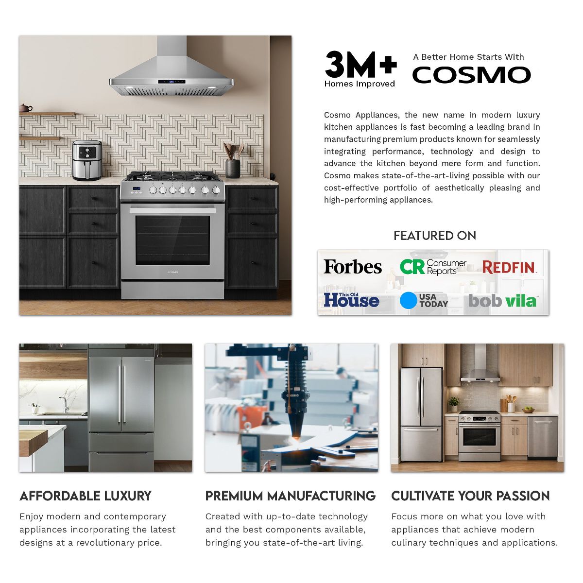Cosmo COS-365ECC 36 in. Electric Ceramic Glass Cooktop with 5 Burners, Dual Zone Elements, Hot Surface Indicator Light and Control Knobs - thumbnail 4