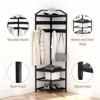 Corner Hall Tree with Shoe Rack, Entryway Coat Rack with Hooks, Freestanding Metal Clothes Rack with Storage Shelf for Home Bedroom Living Room - 4 of 4