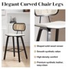 Bekrvio 26" Counter Height Bar Stools-Mid Century Modern Wood Frame,PU Leather Upholstered with Rattan Back, Kitchen Island Counter Stools - 3 of 4