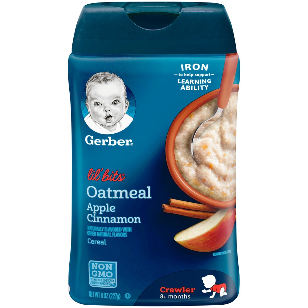 UPC 015000070304 product image for Gerber Lil' Bits Oatmeal Apple Cinnamon Baby Cereal - 8oz | upcitemdb.com