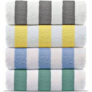Premium 100 Cotton Cabana Thick Stripe Pool Beach Towels 4 - Pack Multicolor, 30x60 Inch - 1 of 2