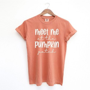 Simply Sage Market Women's Meet Me At The Pumpkin Patch Script Short Sleeve Garment Dyed Tee - 1 of 2