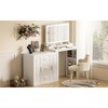Sapphtopaz Makeup Vanity Desk with Lights Elegant Vanity Desk with Socket, Hairdryer Shelving, Mirror, Drawer for Bedroom, Powder Room - 3 of 4