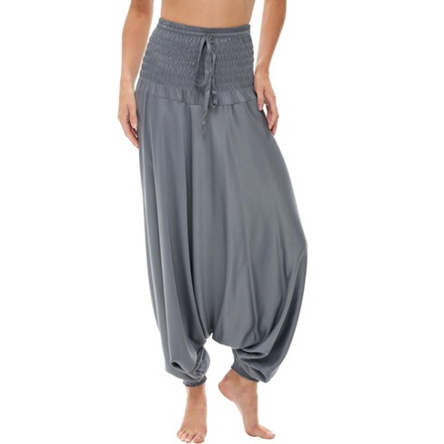 Adr Women's Harem Pants With Wide Elastic Waist, Boho Style Lounge Pants,  Joggers Steel Gray Medium : Target