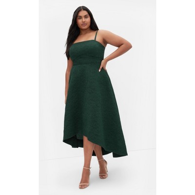 Women's Plus Size Tiffany Hi Low Maxi Dress - emerald | CITY CHIC
