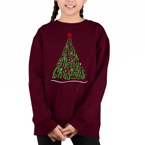 LA Pop Art We Wish You A Merry Christmas - Girl's Word Art Crewneck Sweatshirt - 1 of 4