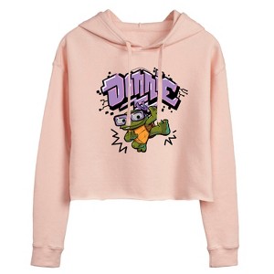 Women's - Teenage Mutant Ninja Turtles Mutant Mayhem - Baby Donnie Graphic Cropped Graphic Hoodie - 1 of 2