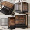 Kumasinova 32.8"/38.9" Dog Crate Furniture for Medium/Large Dogs,Wooden Dog Cage  with Dual Sliding Doors,Heavy-Duty Dog Cage Indoor,Black Brown - 4 of 4