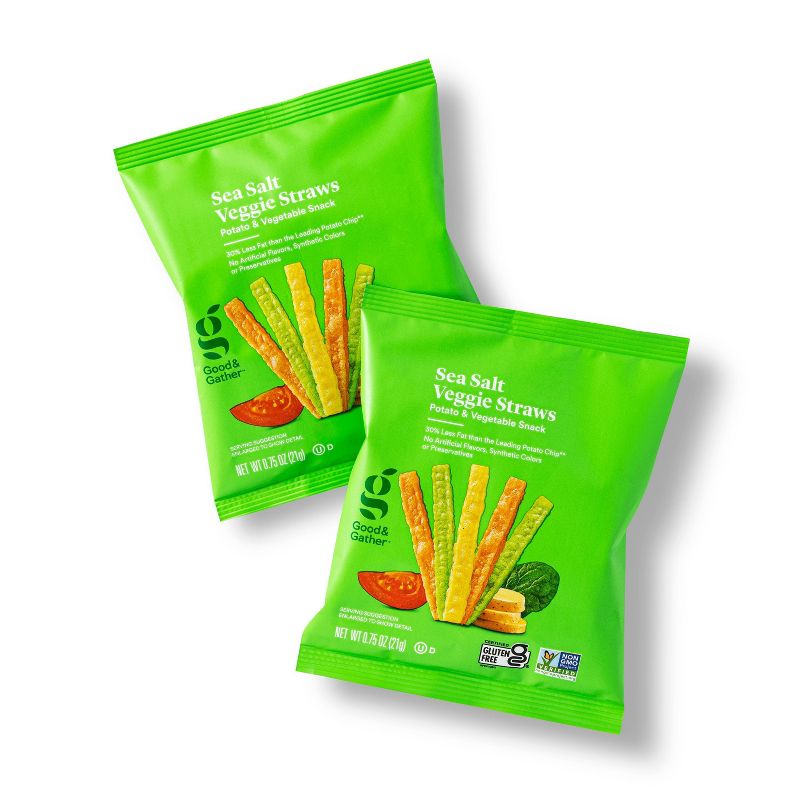 Sea Salt Veggie Straws Potato &#38; Vegetable Snack Multipack - 12ct/.75oz - Good &#38; Gather&#8482;, 3 of 6