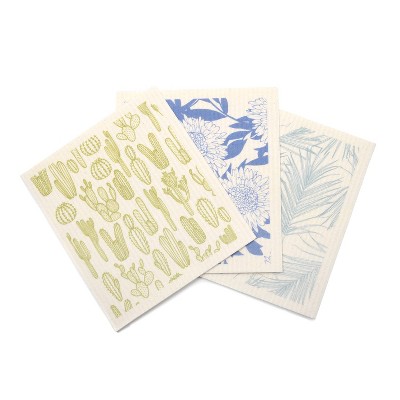 3pk Botanical Swedish Dishcloths