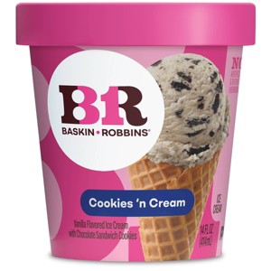 Baskin Robbins Cookies 'N Cream Ice Cream - 14oz - 1 of 4