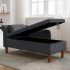 Traditional Tufted Ottoman Bench with Hidden Storage and Rolled Armrest for Bedroom or Living Room -3irtyhousy - 2 of 4