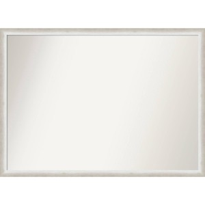 40"x29" Non-Beveled Two Tone Wood Bathroom Wall Mirror Silver - Amanti Art: Modern Vanity Accessory, Wall Mount - 1 of 4