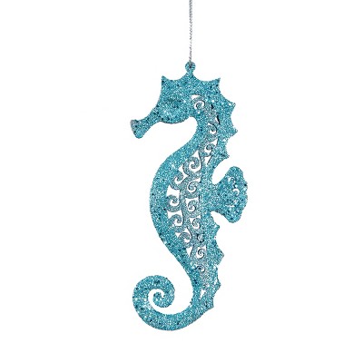 Gallerie II Pierced Blue Seahorse Coastal Beach Christmas Xmas Ornament