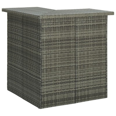 vidaXL Bar Table Gray PE rattan, steel Corner Bar Table Rectangular