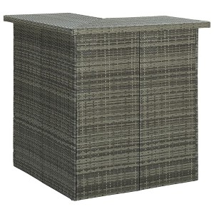 vidaXL Bar Table Gray PE rattan, steel Corner Bar Table Rectangular - 1 of 4