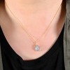 Pompeii3 2 1/6 Pear Shape Moissanite & Lab Created Diamond Halo Pendant 14k Gold Necklace - 4 of 4