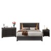 NicBex Queen Upholstered Bed Frame with Sparkling Shiny Headboard,Platform Bed with LED Light,No Box Spring Needed,White/Black - 4 of 4