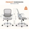 NicBex Adjustable Height Home Office Mesh Chairs with Adjustable Armrest and Universal Wheels for Work Study - 3 of 4