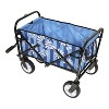 VYNXARIA Minimeetall Colorful Collapsible Foldable Wagon Cart with strapping system, Beach Wagon ,Utility Wagon Grocery Cart,blue vertical - 3 of 4