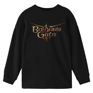 Dungeons & Dragons Baldur's Gate Logo Youth Black Long Sleeve Crew Neck Tee - 1 of 2