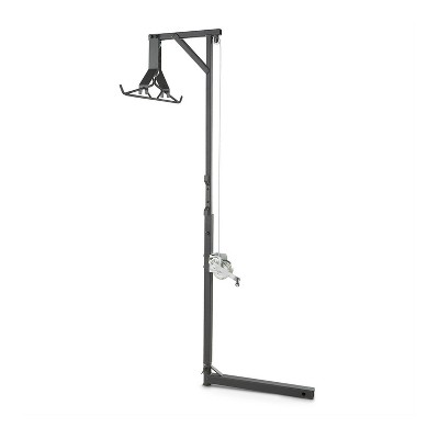 Guide Gear 02-RHOIST-001GG Deluxe Portable Travel Truck Mounted Steel Swivel Deer Hoist with Pulley Lift System and Lockable Gambrel, Fits 2" Hitches