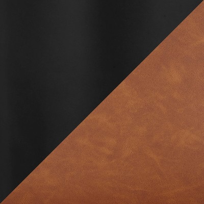 Franklin Geometric Black Metal & Camel Faux Leather Armchair