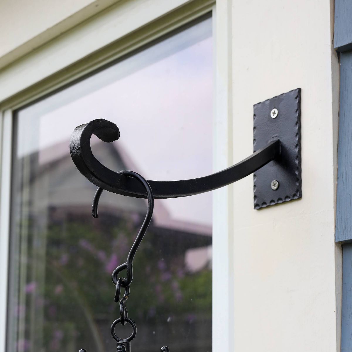ACHLA Designs 2pc Iron Lodge Up Curled Bracket and Multiple Hooks Black 2"x7.75" - thumbnail 4