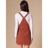 INSPIRE CHIC Women's Adjustable Strap Pinafore Bib Corduroy Overalls Floral Dress - 4 of 4