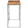 vidaXL Console Table Silver Stainless Steel and Solid Wood Acacia - 3 of 4