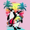 Girl's Design By Humans Penguin Summer Vacation By clingcling T-Shirt - 2 of 3