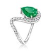 Ross-Simons 2.00 Carat Emerald and .70 ct. t.w. White Topaz Wavy Ring in Sterling Silver - 3 of 4