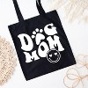 City Creek Prints Dog Mom Smiley Canvas Tote Bag - 15x16 - Black - 2 of 2