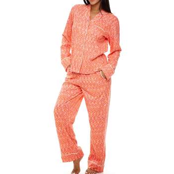 Womens Soft Knit Jersey Pajamas Lounge Set, Short Sleeve Top And
