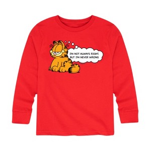 Boys' - Garfield - Not Always Right Long Sleeve Graphic T-Shirt - 1 of 4