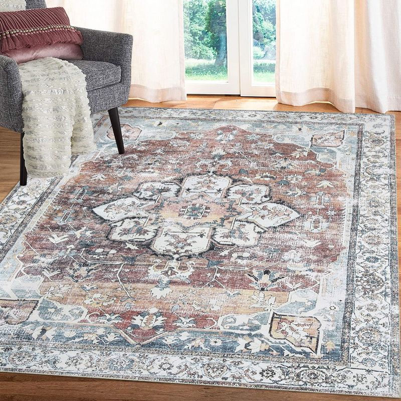 Area Rug Bohemian Accent Rug Stain Resistant Rug for Living Room Bedroom, 2 of 10