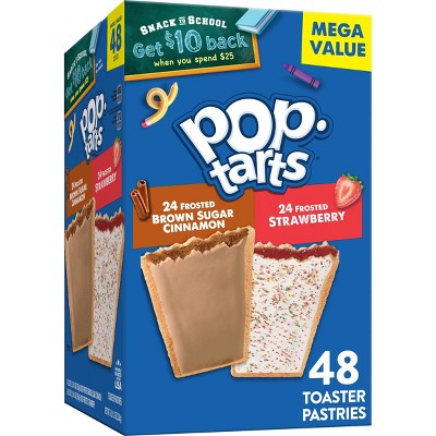 Pop-Tarts Frosted Strawberry, Brown Sugar and Cinnamon Toaster Pastries - 81.2oz/48ct