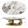 TiramisuBest 49.2" Oval Faux Marble Coffee Table, Modern Luxury Center Table with Stainless Steel Base for Living, Elegant Gold & Multi-Tone - 4 of 4