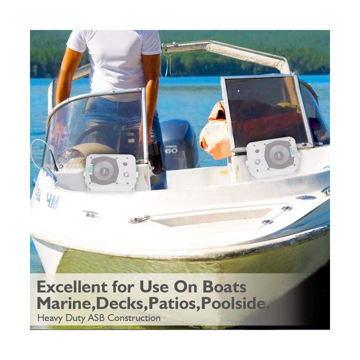 Pyle Outdoor Waterproof Wall Mount Speakers - PDWR40W 5.25" White 400W Pair - White - thumbnail 5